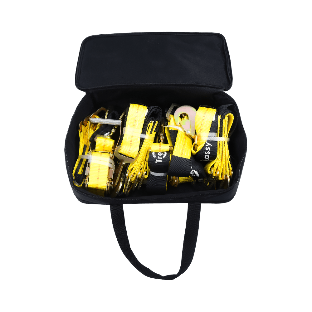 车辆固定绑带（速扣钩套索，2英寸×96英寸，4条装，经典黄，安全工作负荷3300磅）