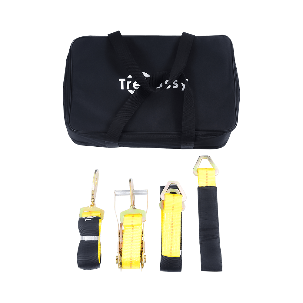 车辆固定绑带（速扣钩套索，2英寸×96英寸，4条装，经典黄，安全工作负荷3300磅）